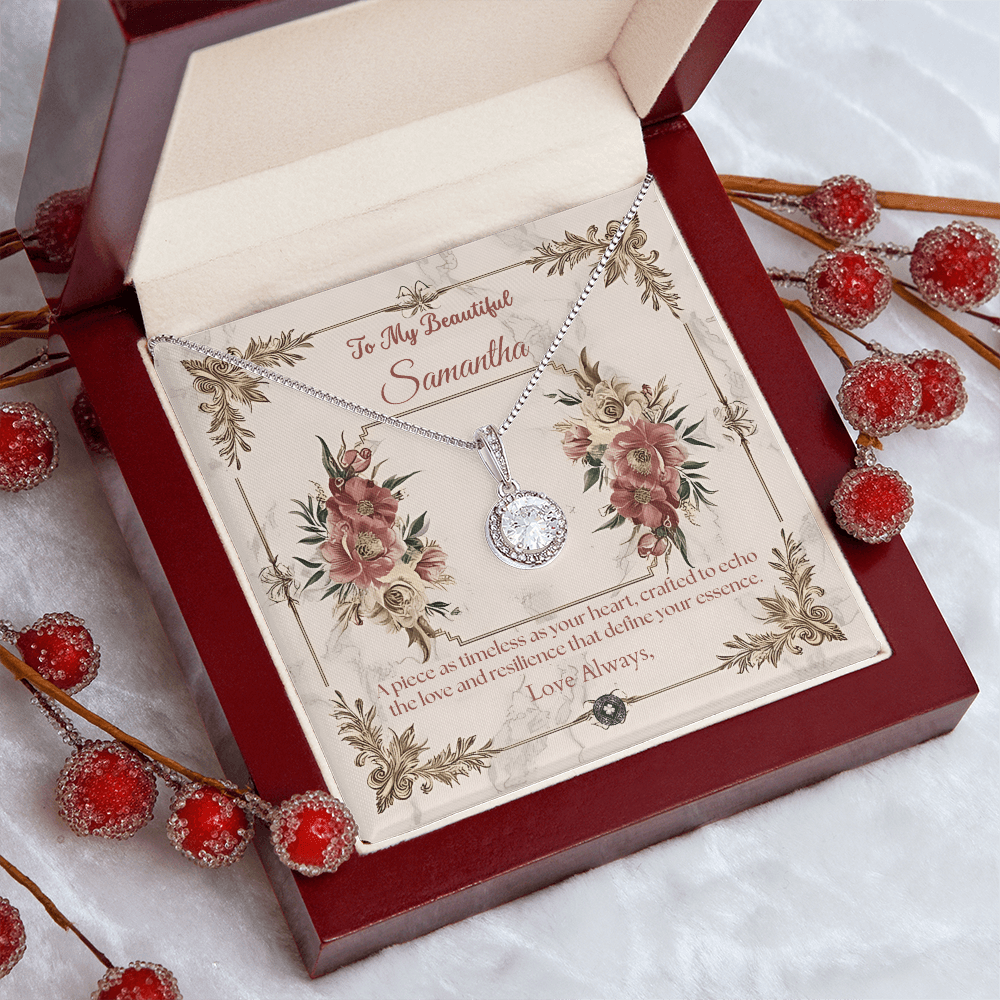 Eternal Hope Necklace: Beautiful Jewelry Mahogany Style Luxury Box with LED The Silver Clover & Co.