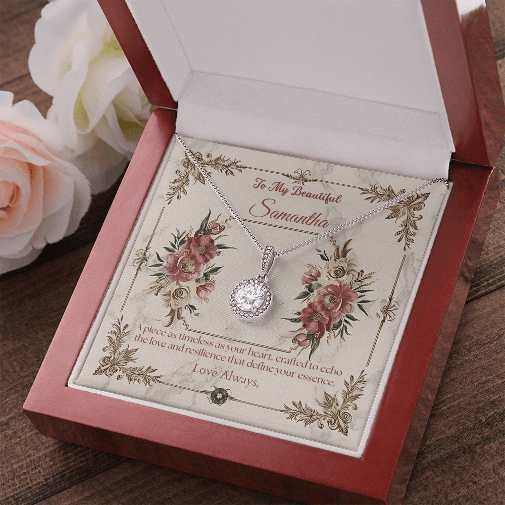 Eternal Hope Necklace: Beautiful Jewelry Mahogany Style Luxury Box with LED The Silver Clover & Co.