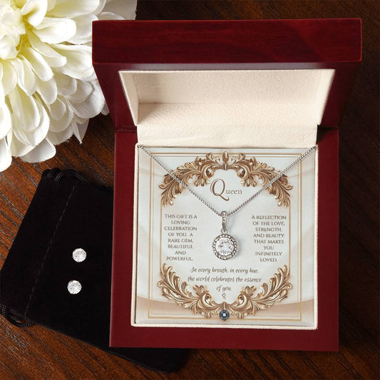 Eternal Hope Necklace & Earring Set: Elegance Jewelry Two Tone Box The Silver Clover & Co.