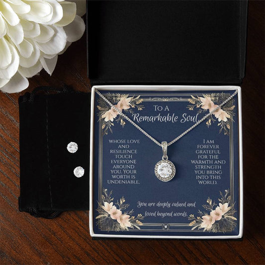 Eternal Hope Necklace & Earring Set: Princess Jewelry Two Tone Box The Silver Clover & Co.