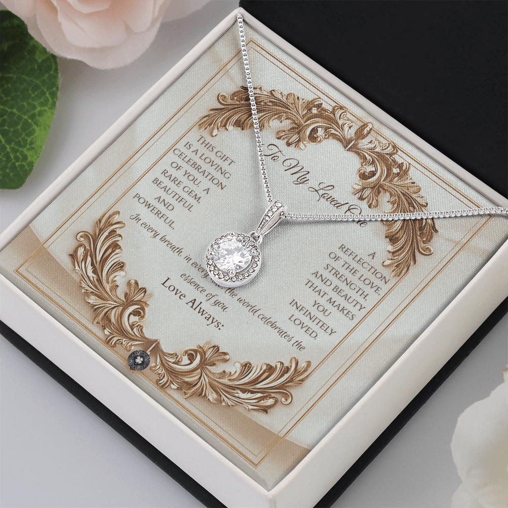 Eternal Hope Necklace: Elegance Jewelry Mahogany Style Luxury Box with LED The Silver Clover & Co.