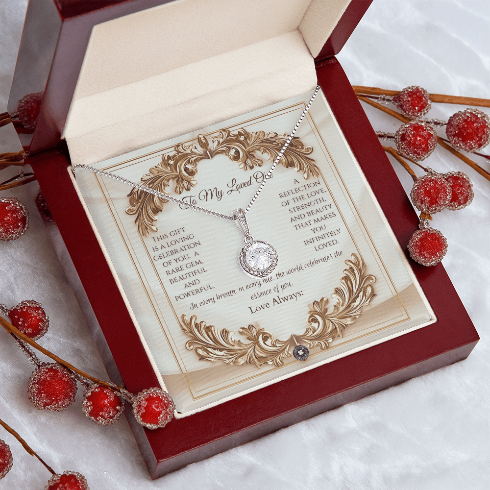 Eternal Hope Necklace: Elegance Jewelry Mahogany Style Luxury Box with LED The Silver Clover & Co.