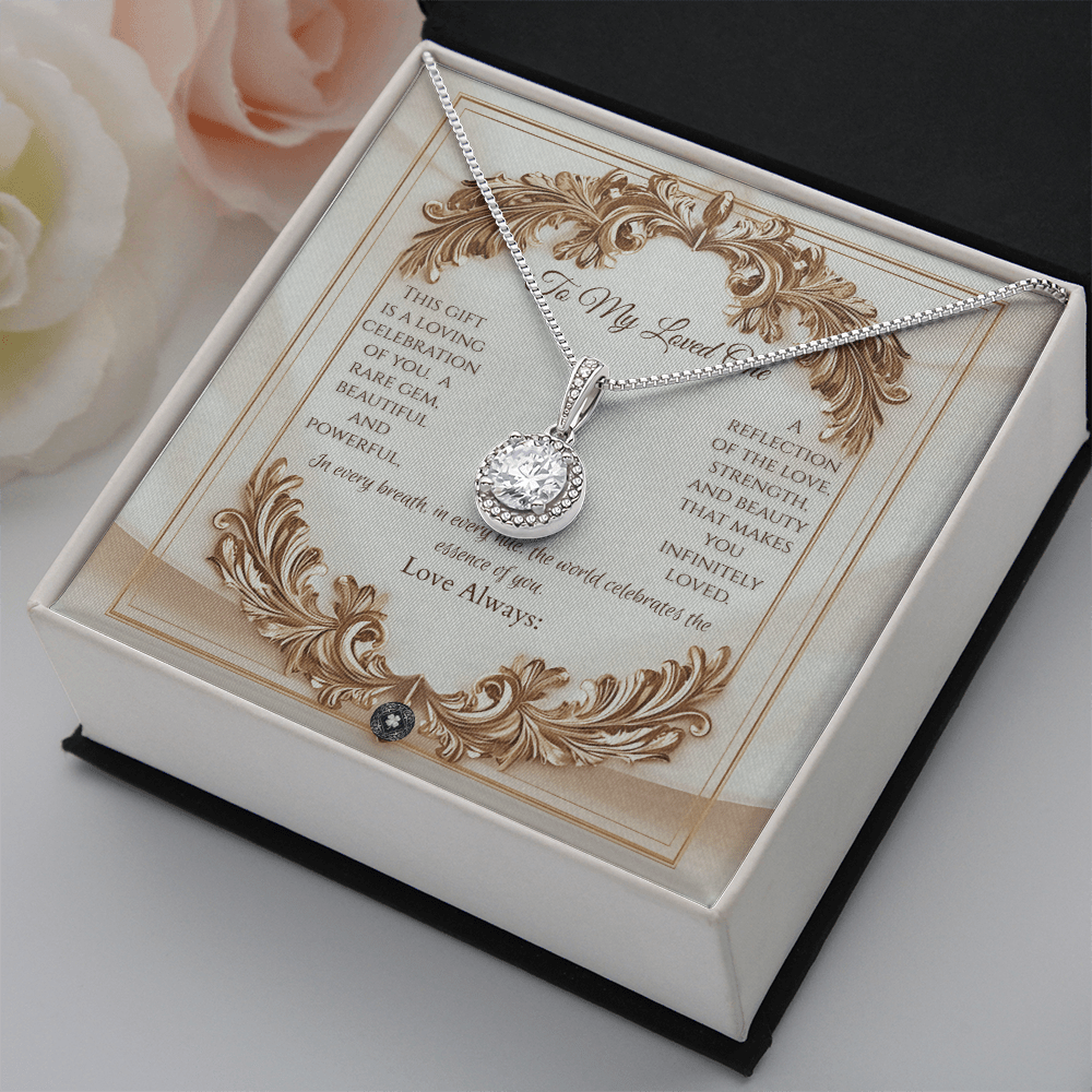 Eternal Hope Necklace: Elegance Jewelry Mahogany Style Luxury Box with LED The Silver Clover & Co.