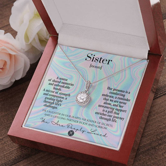 Eternal Hope Necklace: For Sister Jewelry Dream Mahogany Style Luxury Box with LED The Silver Clover & Co.