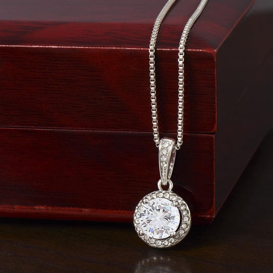 Eternal Hope Necklace Jewelry Mahogany Style Luxury Box with LED The Silver Clover & Co.