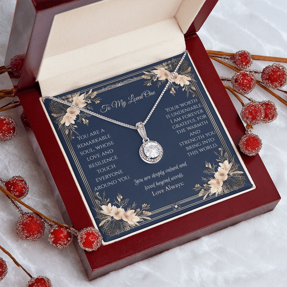 Eternal Hope Necklace: Princess Jewelry Mahogany Style Luxury Box with LED The Silver Clover & Co.