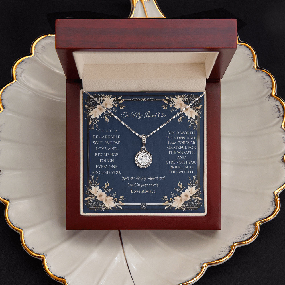 Eternal Hope Necklace: Princess Jewelry Mahogany Style Luxury Box with LED The Silver Clover & Co.