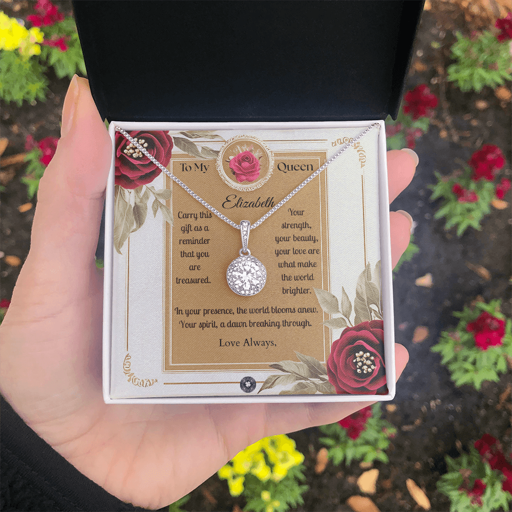 Eternal Hope Necklace: Queen Jewelry Mahogany Style Luxury Box with LED The Silver Clover & Co.
