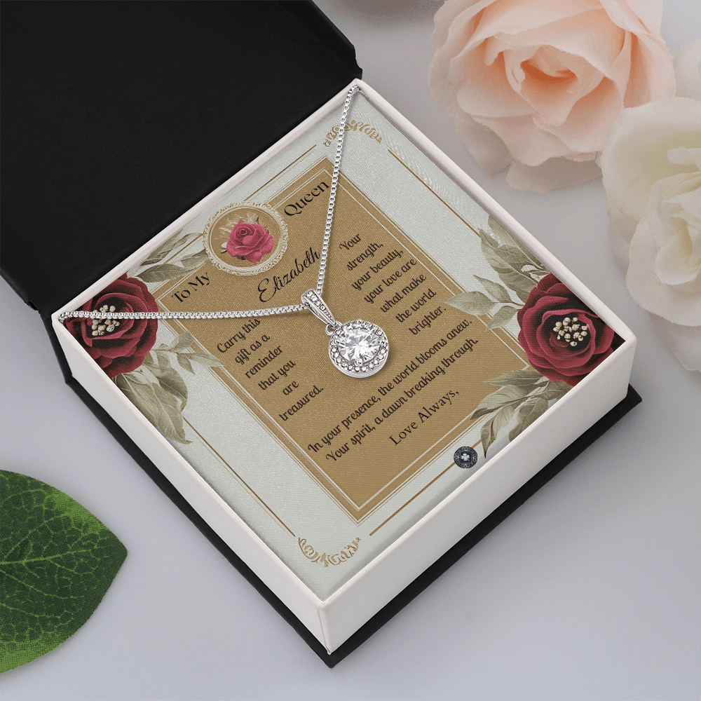 Eternal Hope Necklace: Queen Jewelry Mahogany Style Luxury Box with LED The Silver Clover & Co.