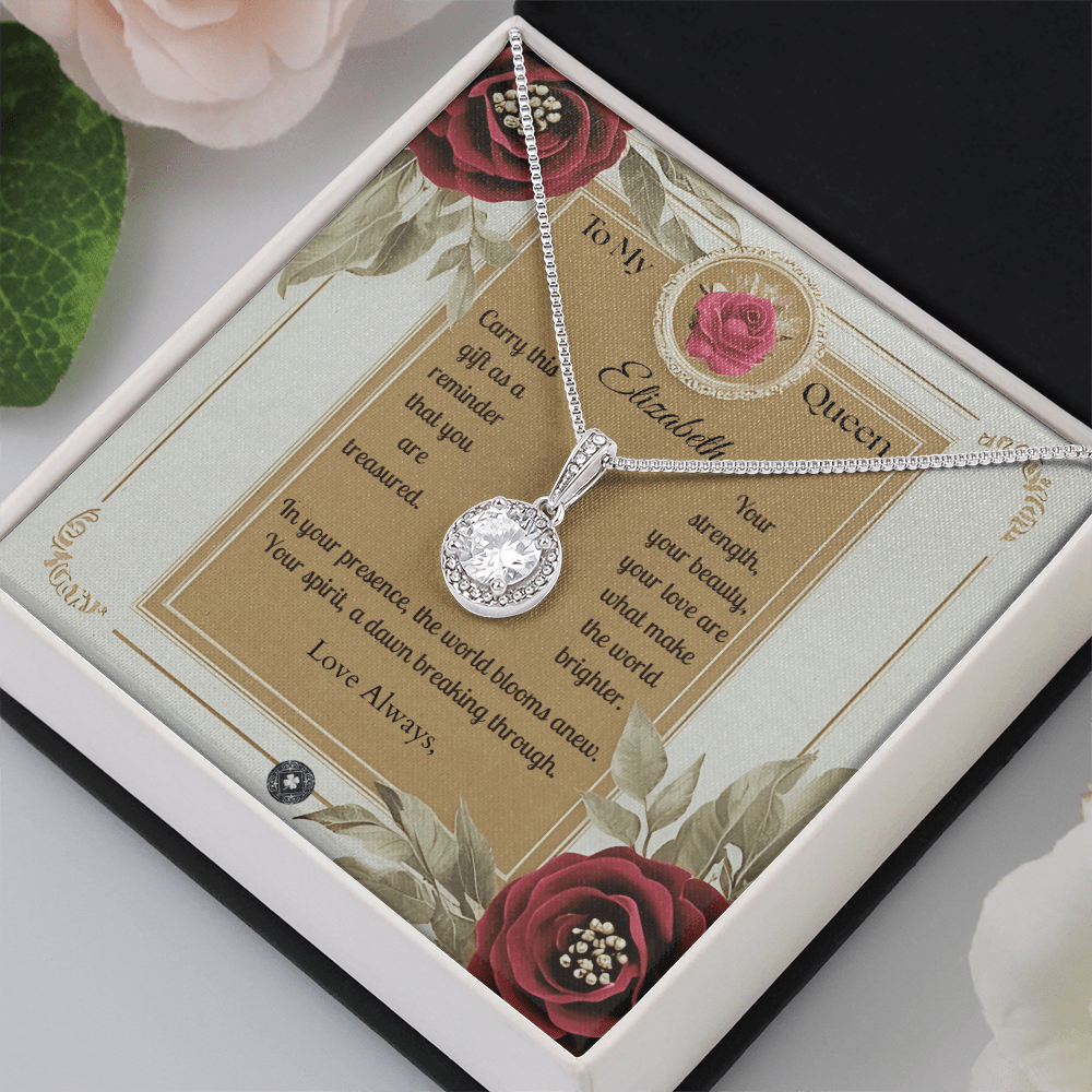 Eternal Hope Necklace: Queen Jewelry Mahogany Style Luxury Box with LED The Silver Clover & Co.