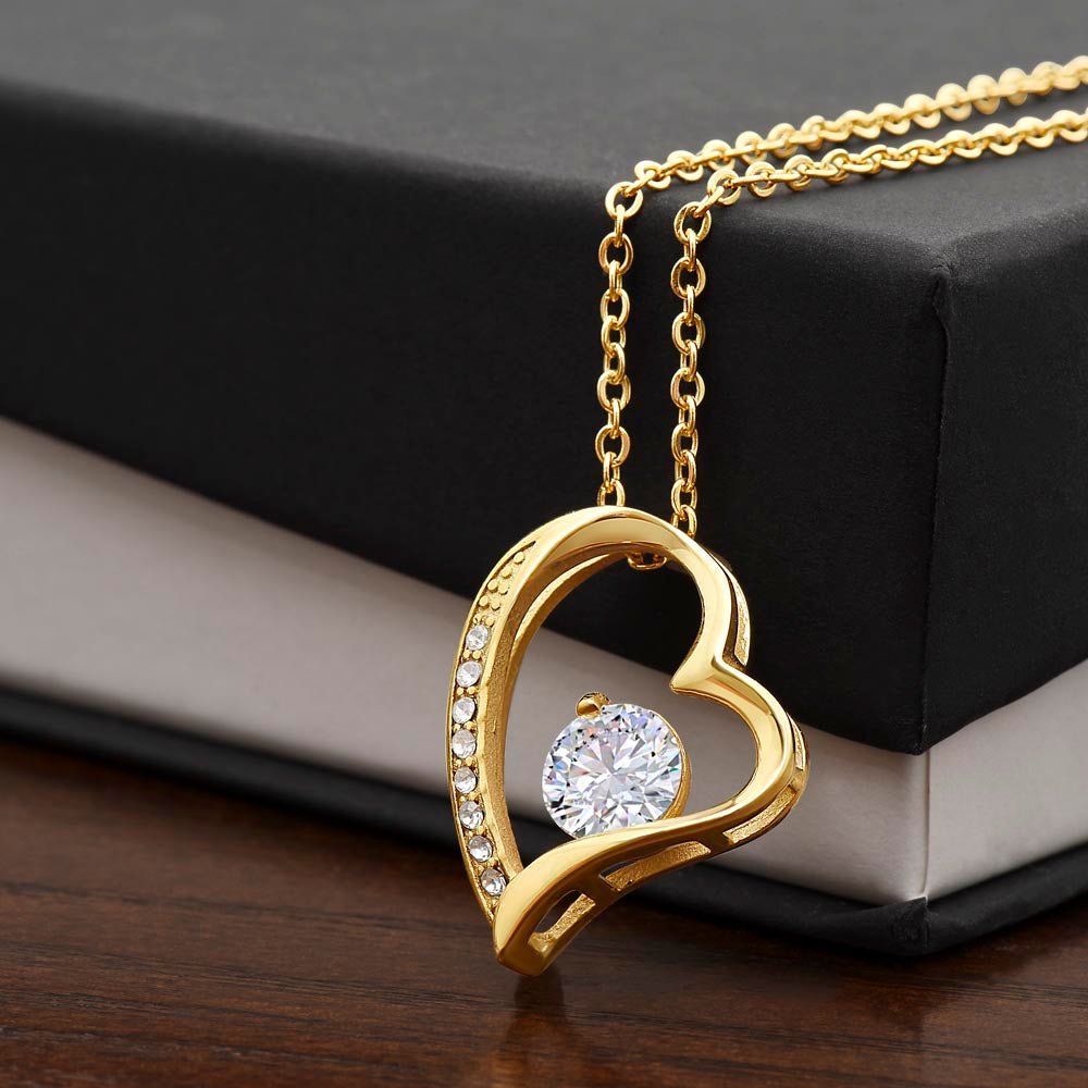 Forever Love Necklace Jewelry 18k Yellow Gold Two Tone Box The Silver Clover & Co.