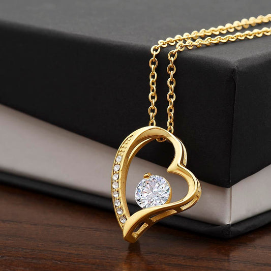 Forever Love Necklace Jewelry 18k Yellow Gold Two Tone Box The Silver Clover & Co.