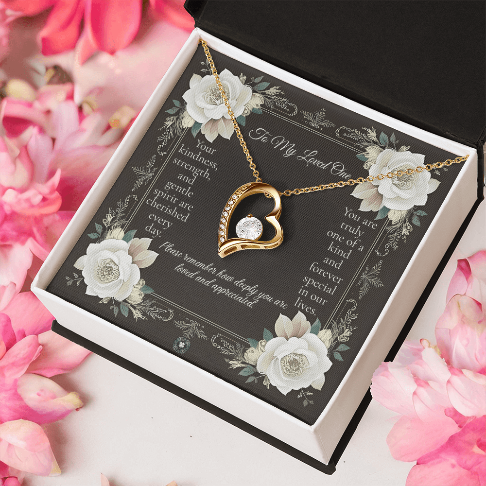 Forever Love Necklace: Angel Jewelry 18k Yellow Gold Mahogany Style Luxury Box with LED The Silver Clover & Co.