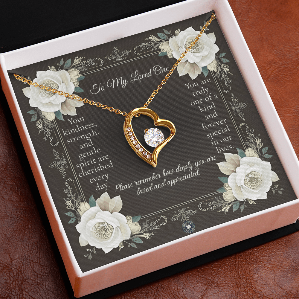 Forever Love Necklace: Angel Jewelry 18k Yellow Gold Mahogany Style Luxury Box with LED The Silver Clover & Co.