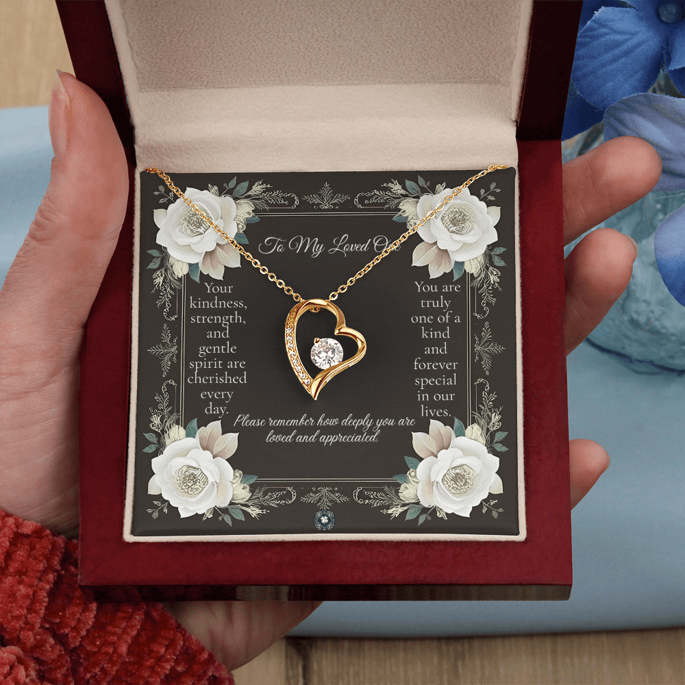 Forever Love Necklace: Angel Jewelry 18k Yellow Gold Mahogany Style Luxury Box with LED The Silver Clover & Co.