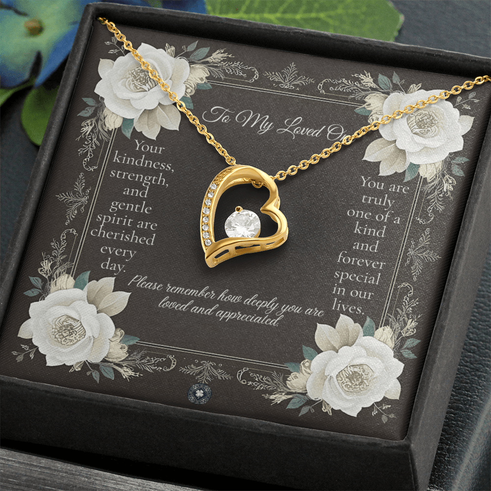 Forever Love Necklace: Angel Jewelry 18k Yellow Gold Two Tone Box The Silver Clover & Co.