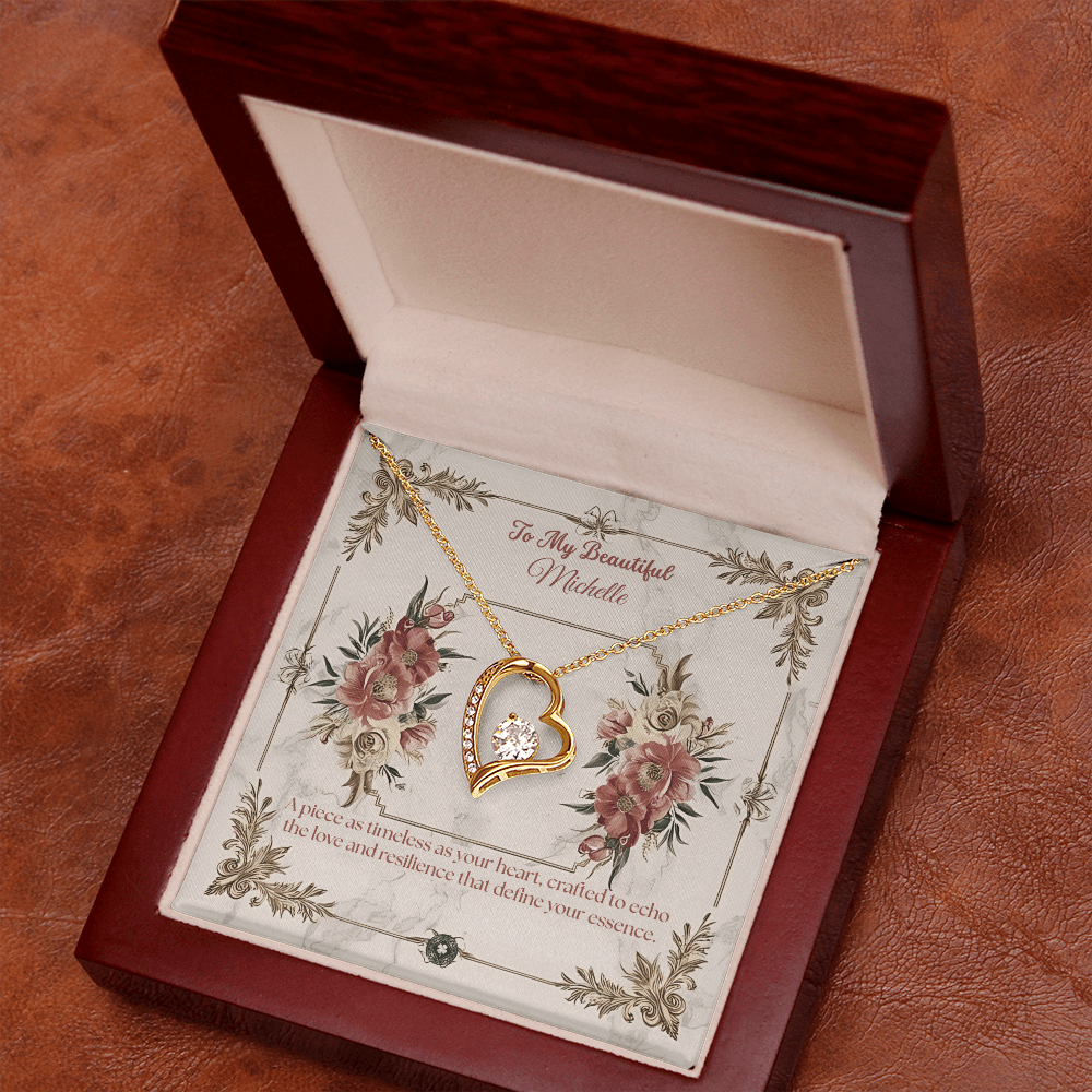 Forever Love Necklace: Beautiful Jewelry 18k Yellow Gold Two Tone Box The Silver Clover & Co.