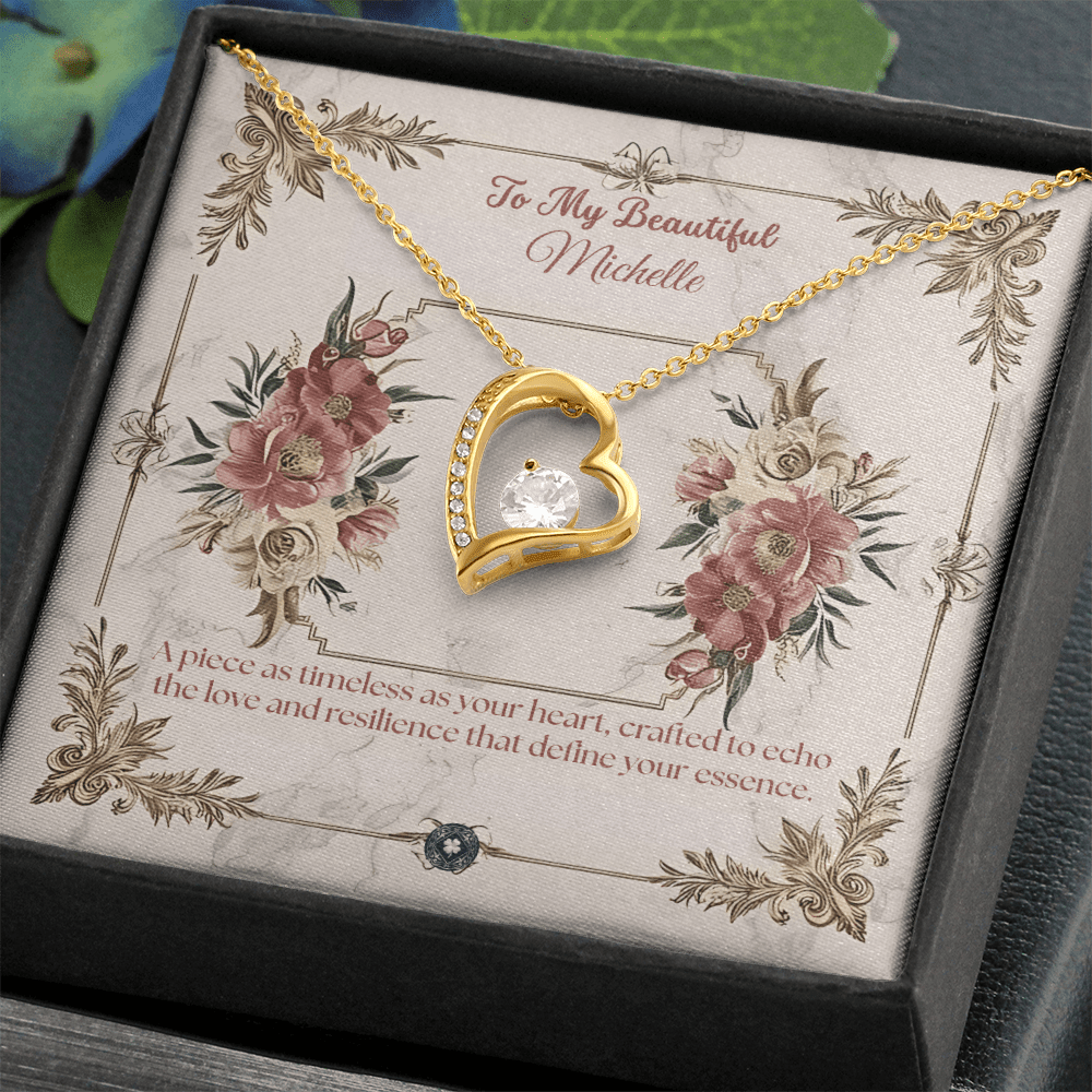 Forever Love Necklace: Beautiful Jewelry 18k Yellow Gold Two Tone Box The Silver Clover & Co.
