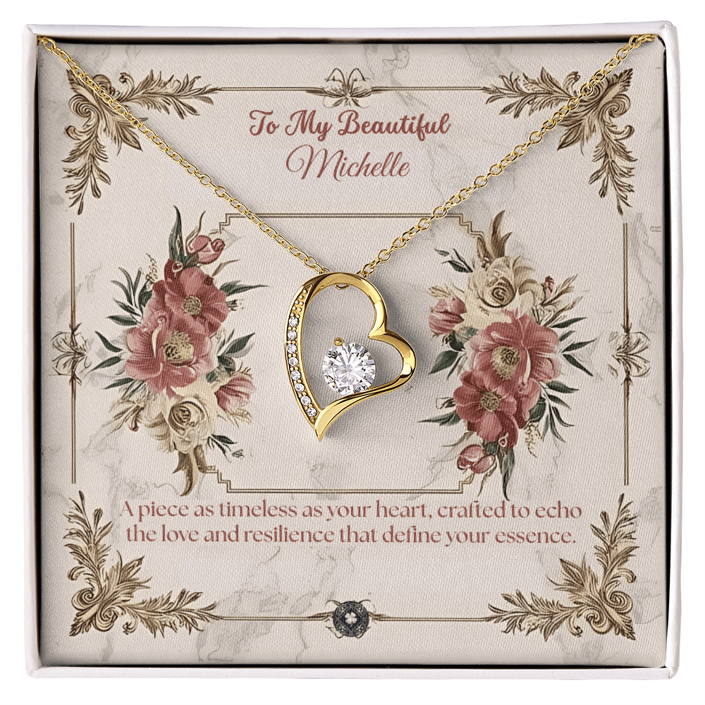 Forever Love Necklace: Beautiful Jewelry 18k Yellow Gold Two Tone Box The Silver Clover & Co.