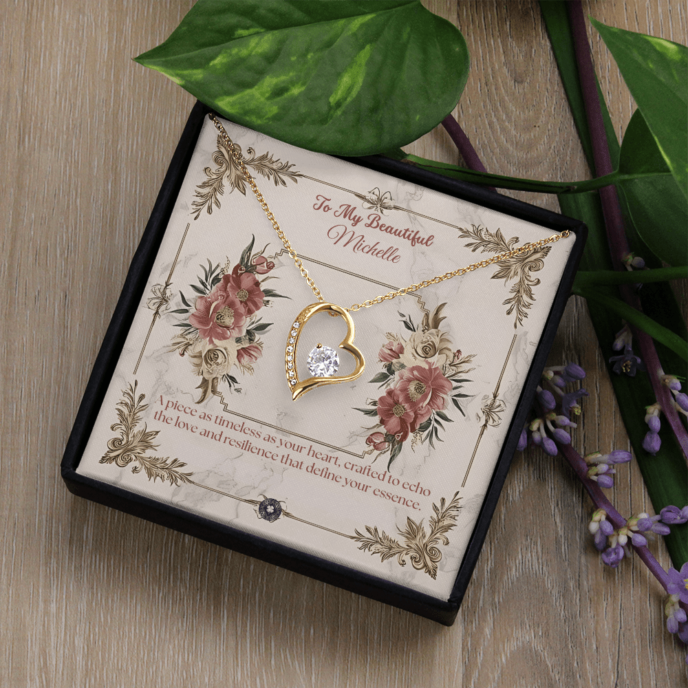 Forever Love Necklace: Beautiful Jewelry 18k Yellow Gold Two Tone Box The Silver Clover & Co.