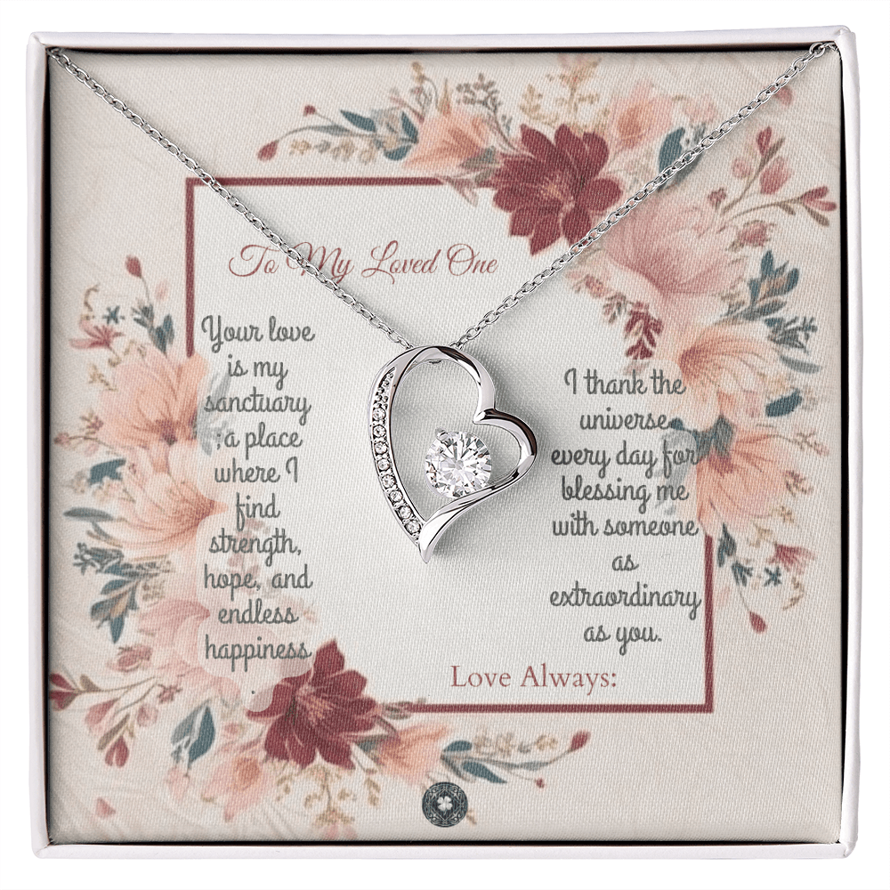 Forever Love Necklace: Darling Jewelry 14k White Gold Two Tone Box The Silver Clover & Co.