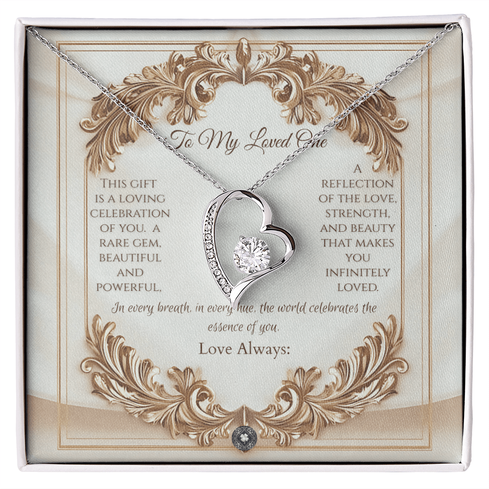 Forever Love Necklace: Elegance Jewelry 14k White Gold Two Tone Box The Silver Clover & Co.