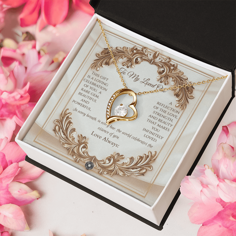 Forever Love Necklace: Elegance Jewelry 18k Yellow Gold Mahogany Style Luxury Box with LED The Silver Clover & Co.
