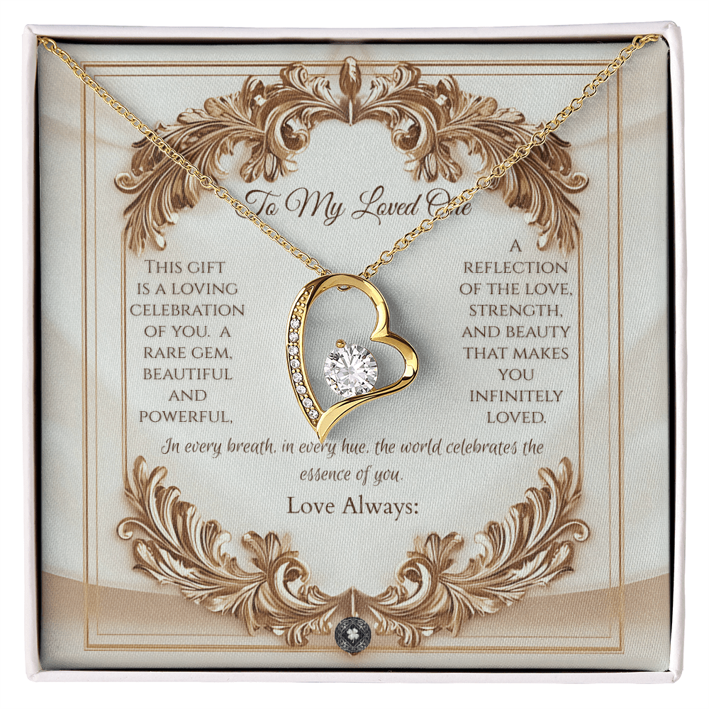 Forever Love Necklace: Elegance Jewelry 18k Yellow Gold Two Tone Box The Silver Clover & Co.