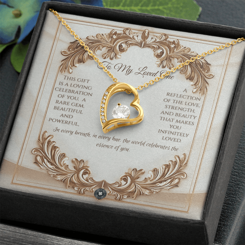 Forever Love Necklace: Elegance Jewelry 18k Yellow Gold Two Tone Box The Silver Clover & Co.