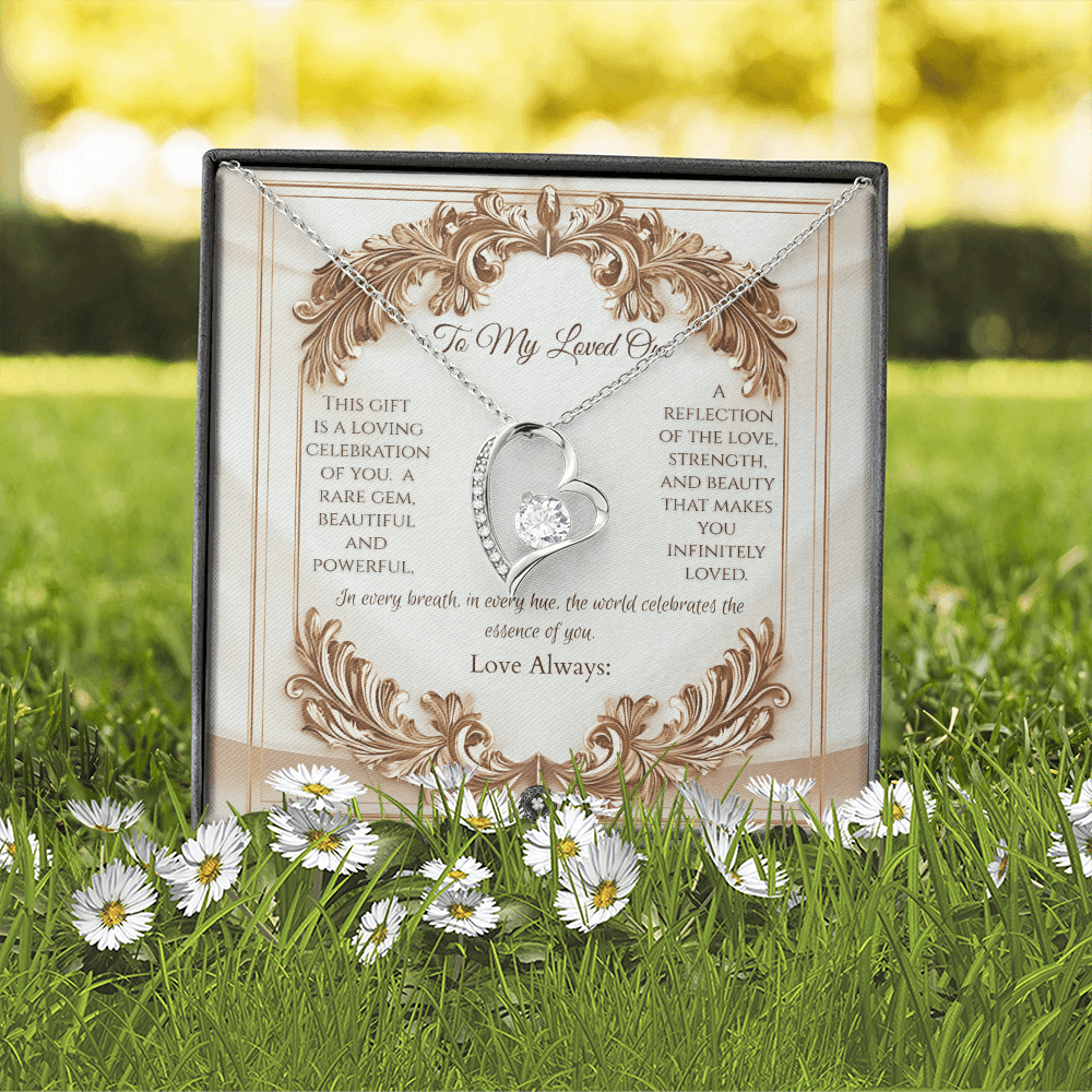 Forever Love Necklace: Elegance Jewelry 18k Yellow Gold Mahogany Style Luxury Box with LED The Silver Clover & Co.