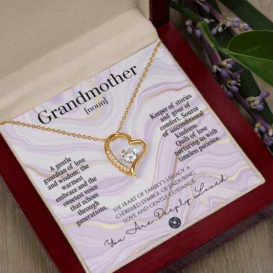 Forever Love Necklace: For Grandmother Jewelry 14k White Gold Amethyst Two Tone Box The Silver Clover & Co.