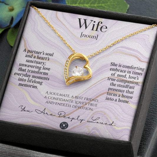 Forever Love Necklace: For Wife Jewelry 18k Yellow Gold Amethyst Two Tone Box The Silver Clover & Co.