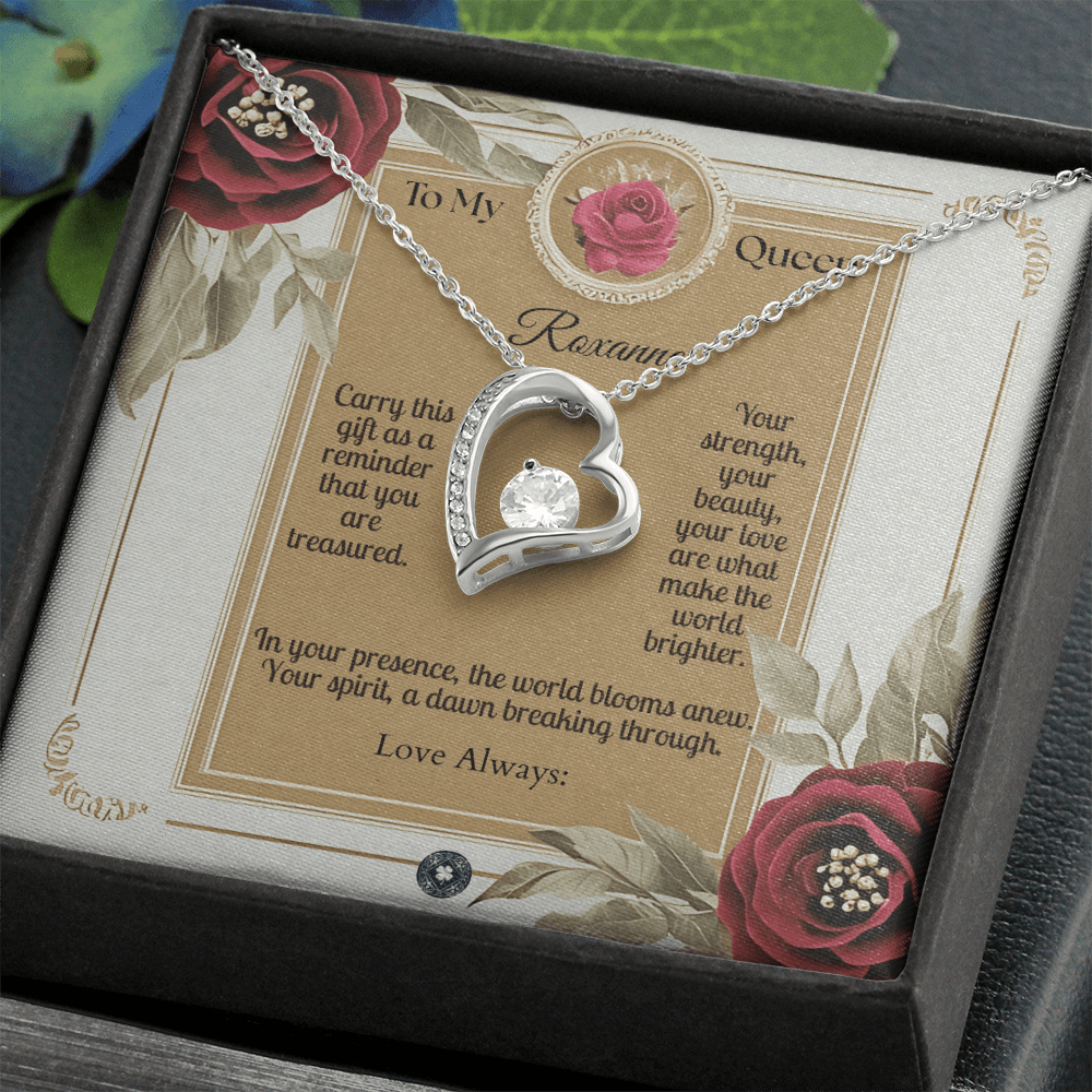 Forever Love Necklace: Queen Jewelry 14k White Gold Two Tone Box The Silver Clover & Co.