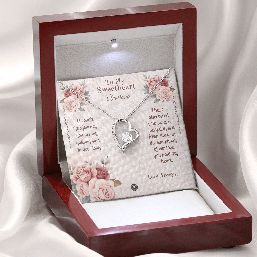 Forever Love Necklace: Sweetheart Jewelry 18k Yellow Gold Finish Standard Box The Silver Clover & Co.