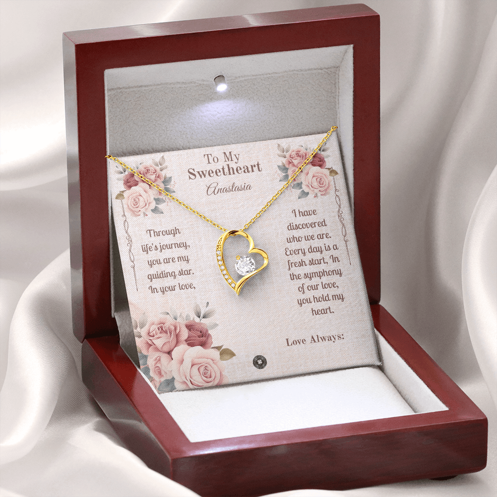 Forever Love Necklace: Sweetheart Jewelry 18k Yellow Gold Finish Standard Box The Silver Clover & Co.