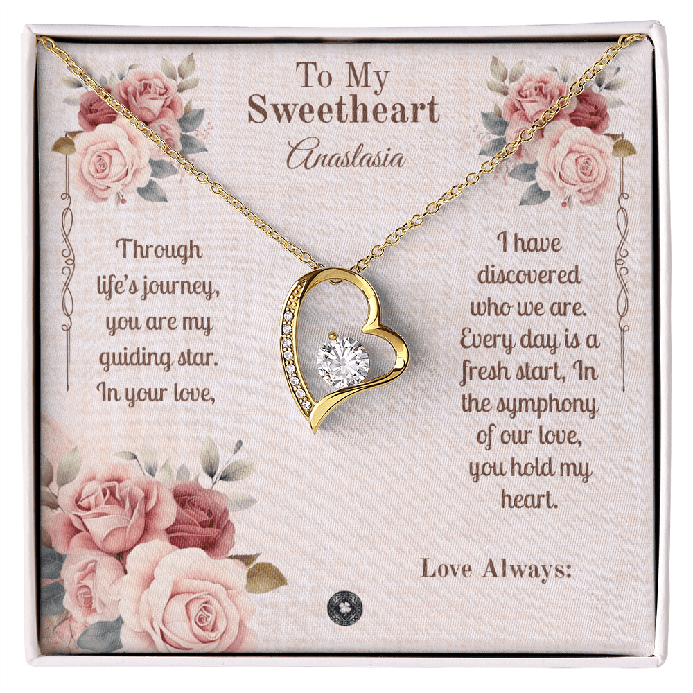 Forever Love Necklace: Sweetheart Jewelry 18k Yellow Gold Finish Standard Box The Silver Clover & Co.