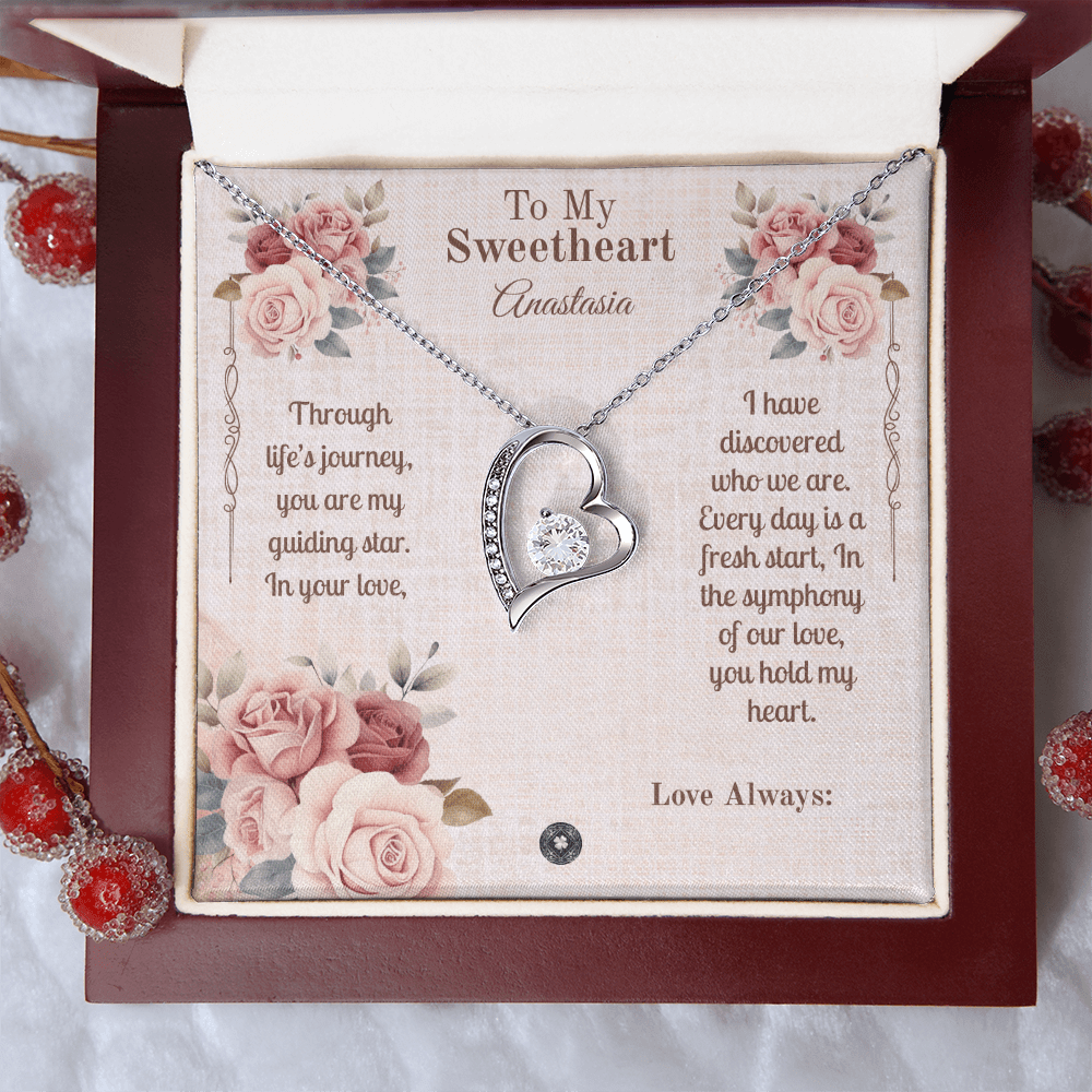Forever Love Necklace: Sweetheart Jewelry 18k Yellow Gold Finish Standard Box The Silver Clover & Co.