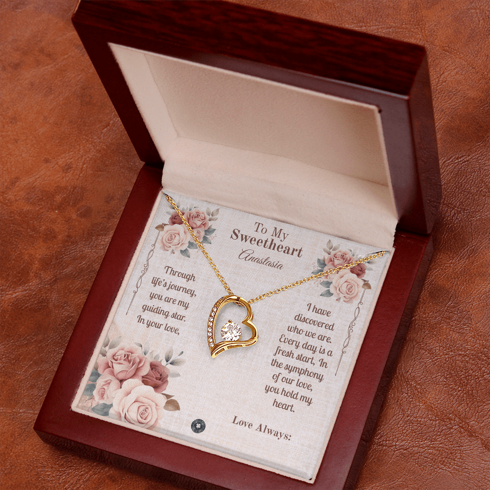 Forever Love Necklace: Sweetheart Jewelry 18k Yellow Gold Finish Standard Box The Silver Clover & Co.