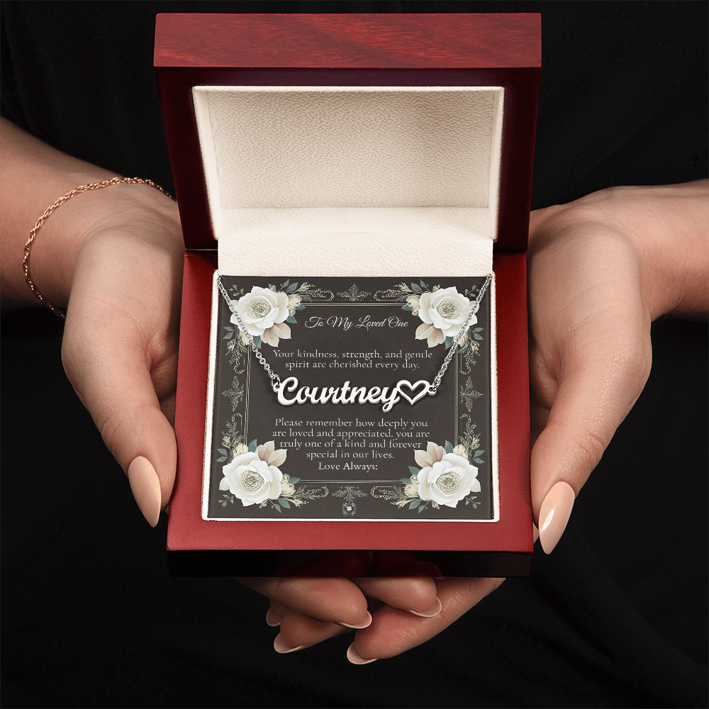 Heart & Name Necklace: Angel Jewelry 18k Yellow Gold Two Tone Box The Silver Clover & Co.