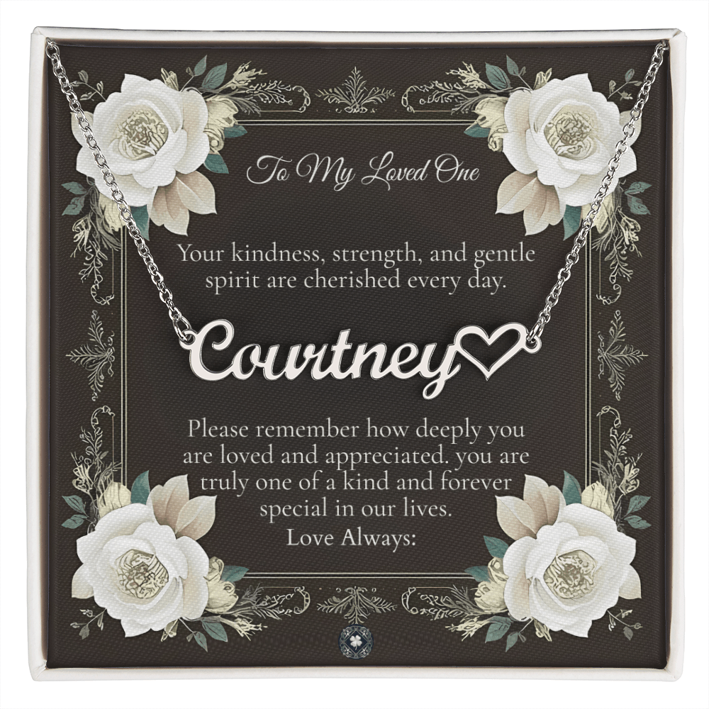 Heart & Name Necklace: Angel Jewelry Polished Stainless Steel Two Tone Box The Silver Clover & Co.