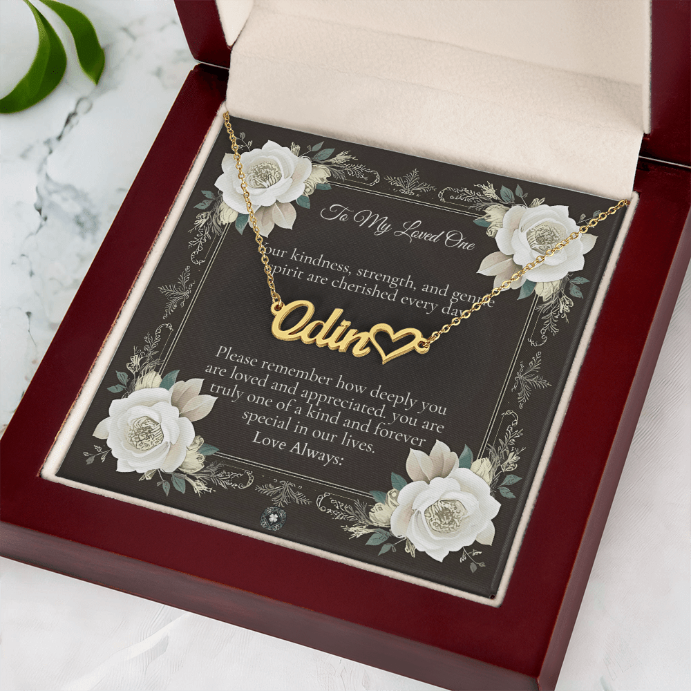 Heart & Name Necklace: Angel Jewelry 18k Yellow Gold Two Tone Box The Silver Clover & Co.