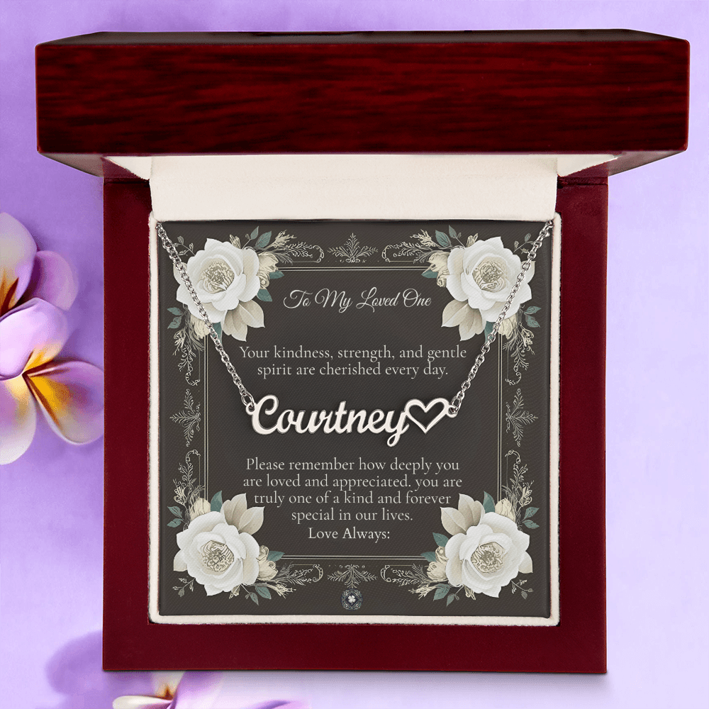 Heart & Name Necklace: Angel Jewelry 18k Yellow Gold Two Tone Box The Silver Clover & Co.