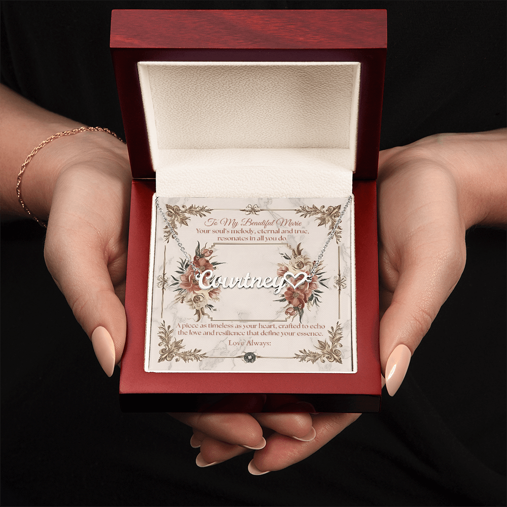 Heart & Name Necklace: Beautiful Jewelry Polished Stainless Steel Two Tone Box The Silver Clover & Co.