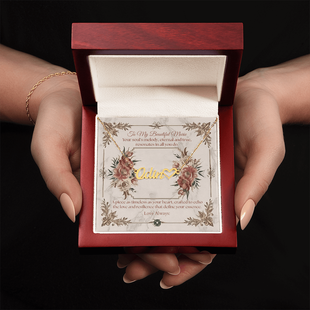 Heart & Name Necklace: Beautiful Jewelry Polished Stainless Steel Two Tone Box The Silver Clover & Co.