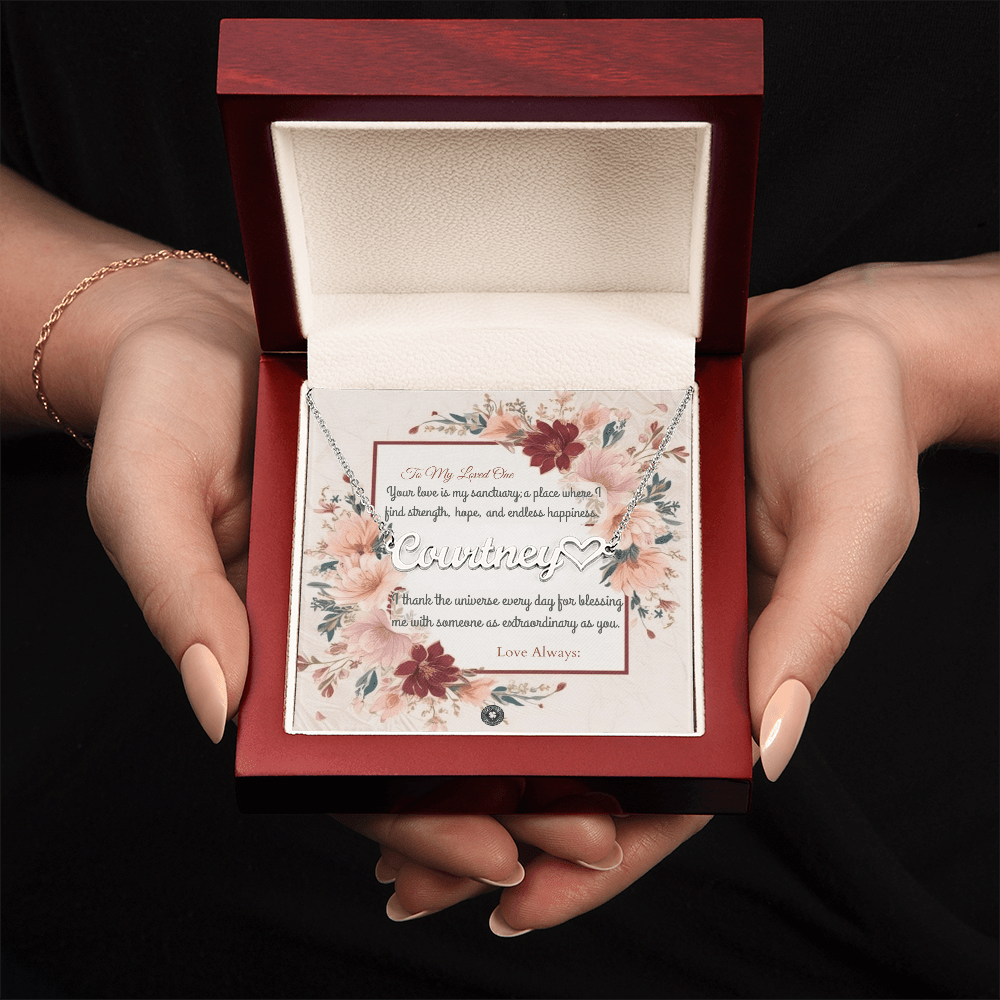 Heart & Name Necklace: Darling Jewelry 18k Yellow Gold Two Tone Box The Silver Clover & Co.