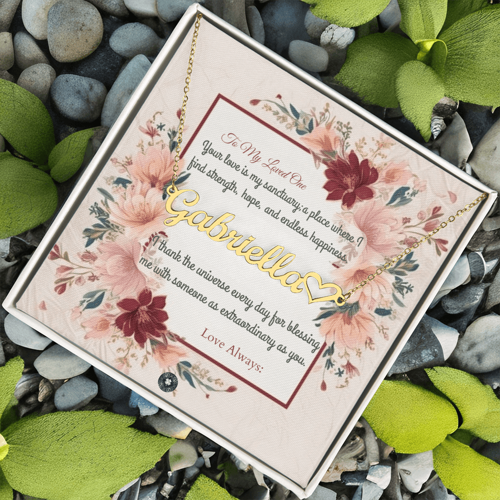 Heart & Name Necklace: Darling Jewelry Polished Stainless Steel Two Tone Box The Silver Clover & Co.