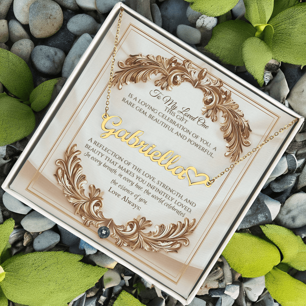 Heart & Name Necklace: Elegance Jewelry 18k Yellow Gold Two Tone Box The Silver Clover & Co.