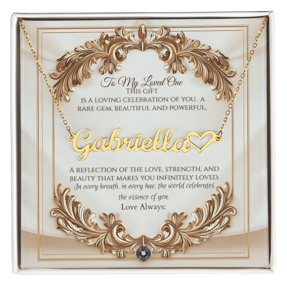 Heart & Name Necklace: Elegance Jewelry 18k Yellow Gold Two Tone Box The Silver Clover & Co.