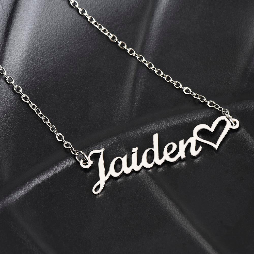 Heart & Name Necklace: Elegance Jewelry 18k Yellow Gold Two Tone Box The Silver Clover & Co.