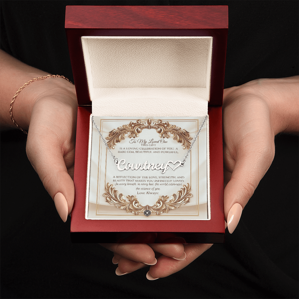 Heart & Name Necklace: Elegance Jewelry 18k Yellow Gold Two Tone Box The Silver Clover & Co.